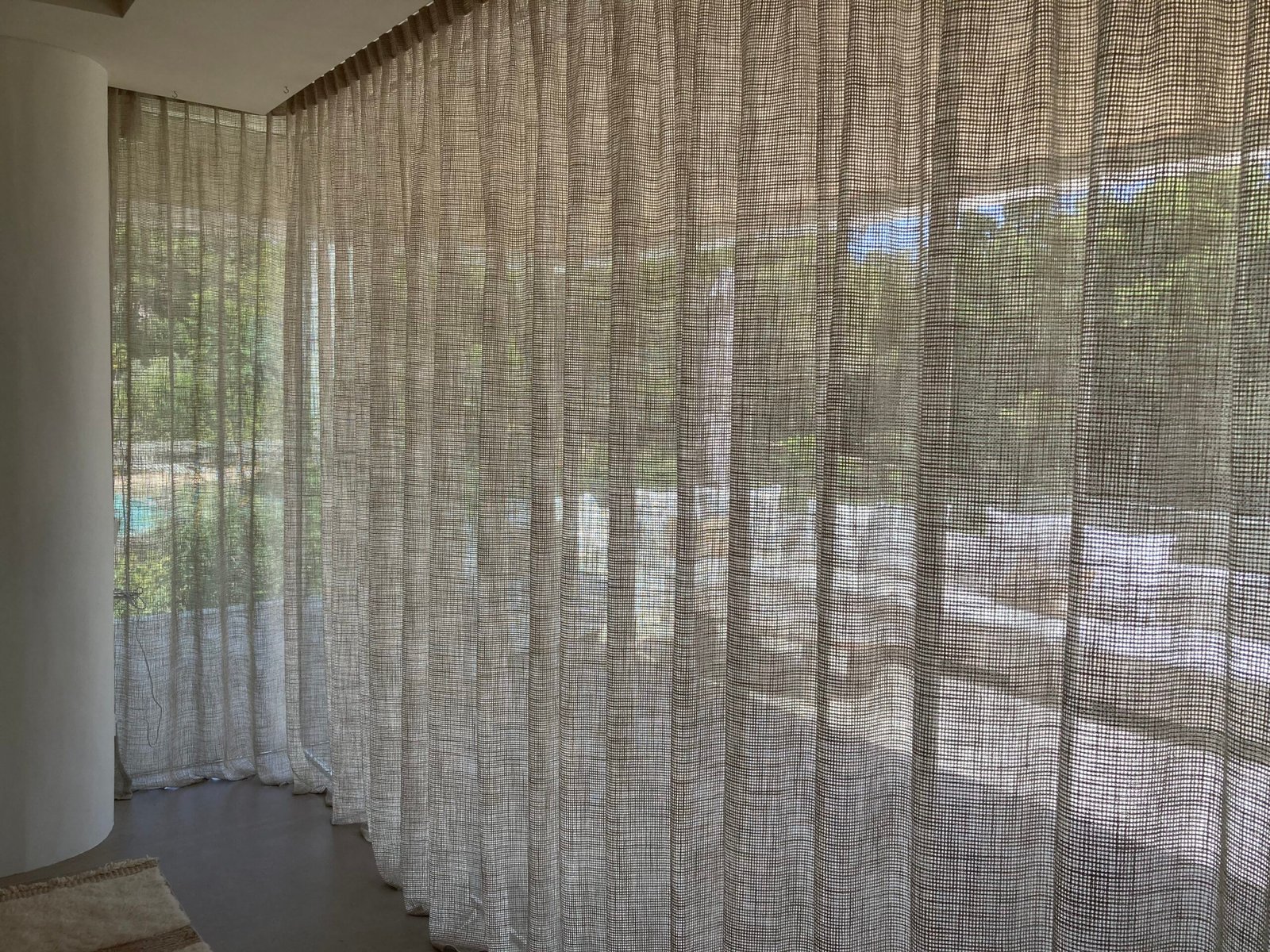 Electric curtain track system installed in Ibiza